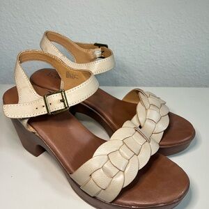 b.o.c. Cream Braided Strap Sandals